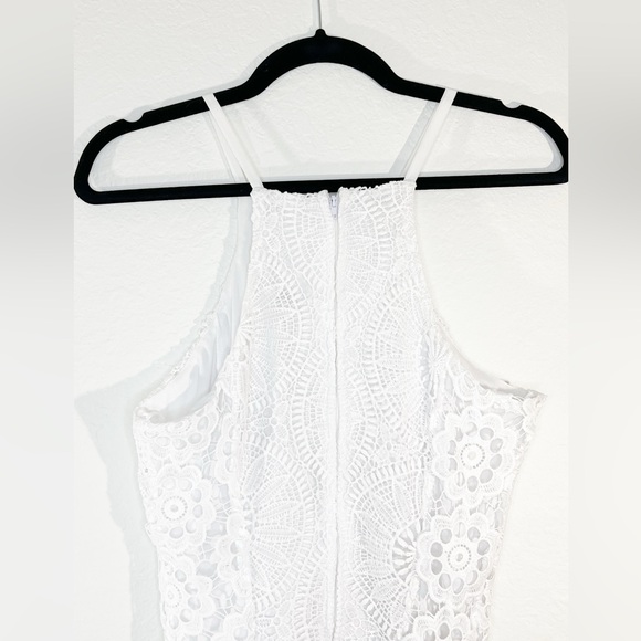 Francescas White Caylee Lace Mini Dress w/ Spaghetti Straps, SZ Small - Picture 9 of 11